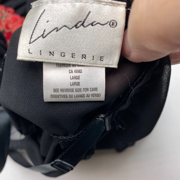 Linda Lingerie BLK/RED Nightgown, L. *P1028 - Picture 5 of 6